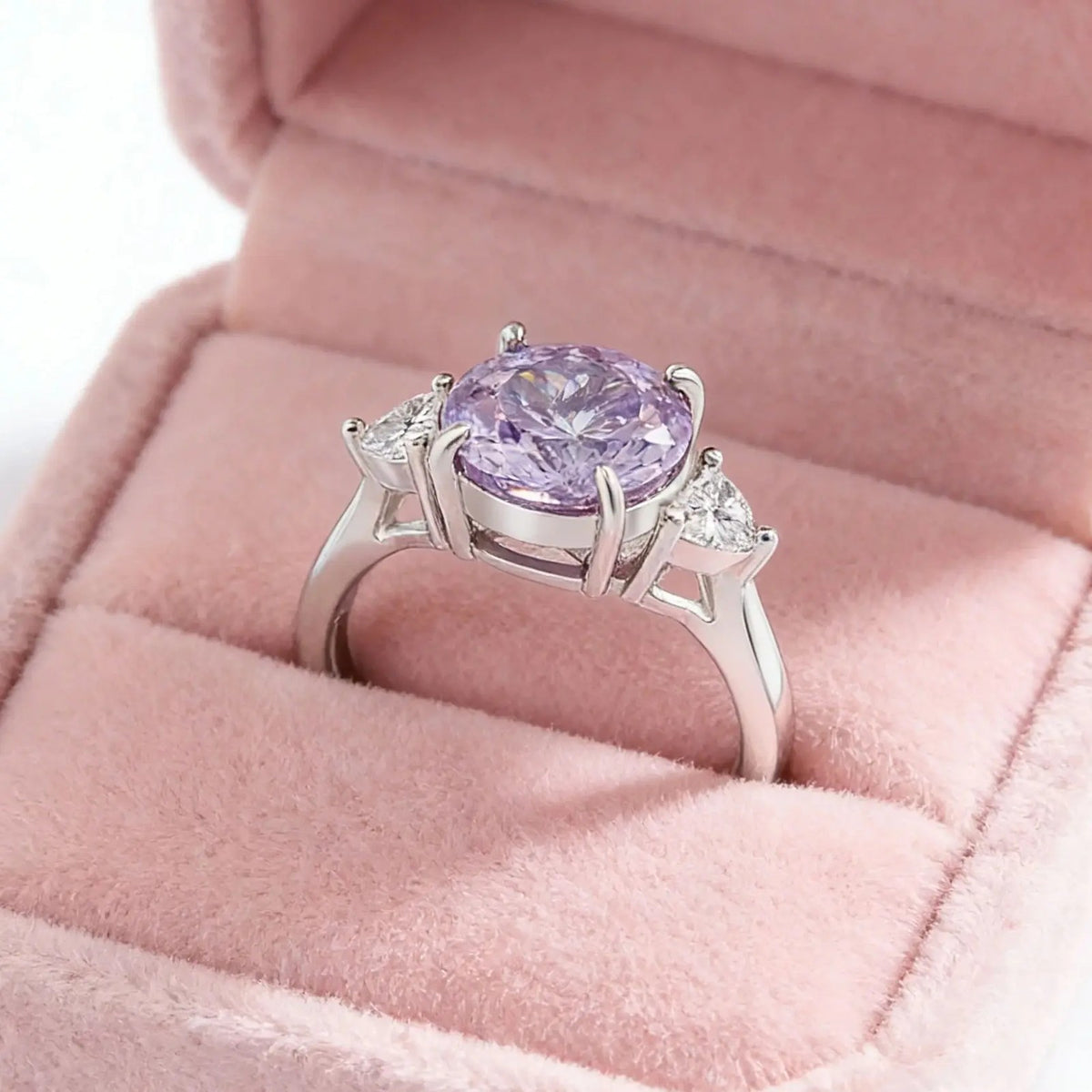 Violet Round Stone Ring