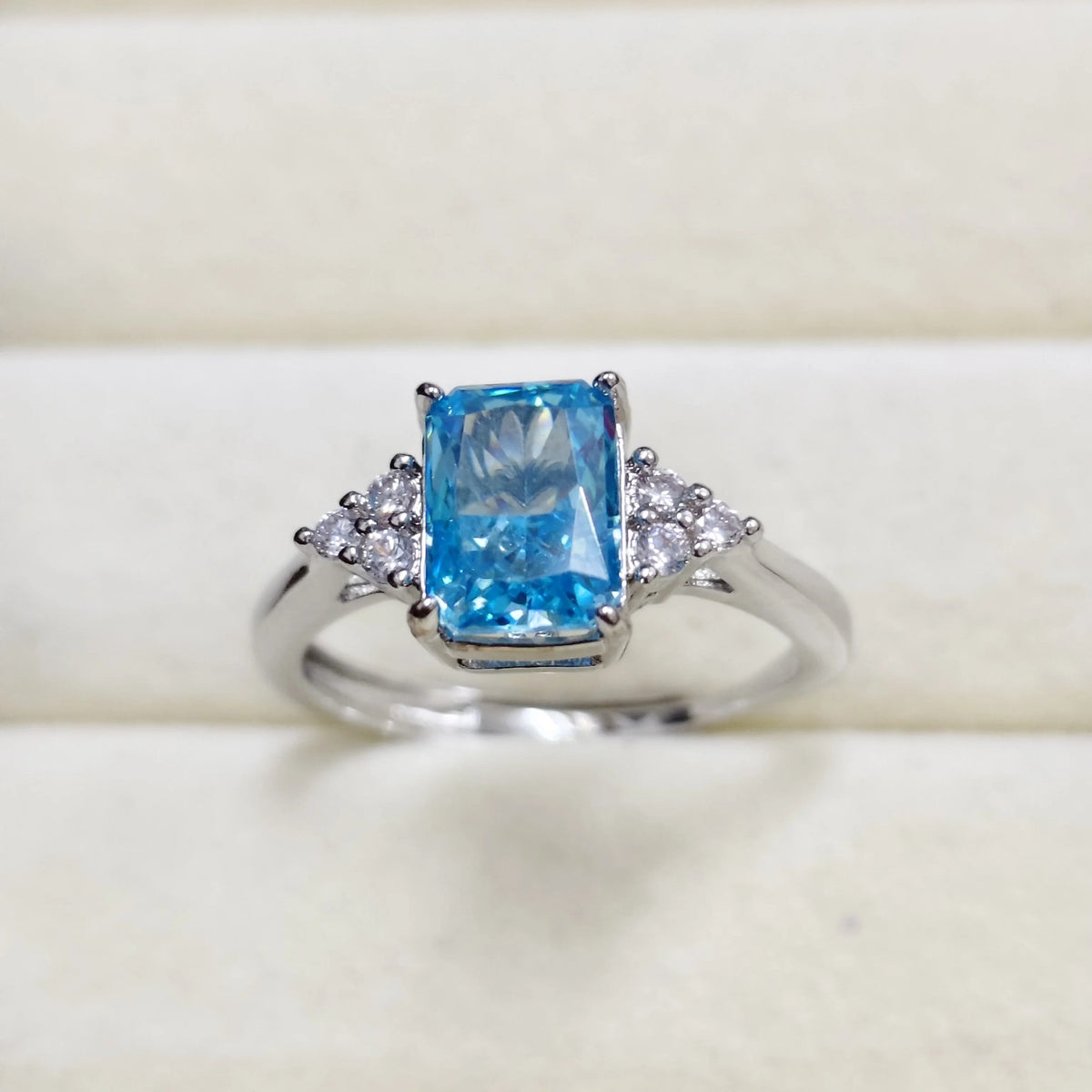 Rectangle Crystal Accent Ring