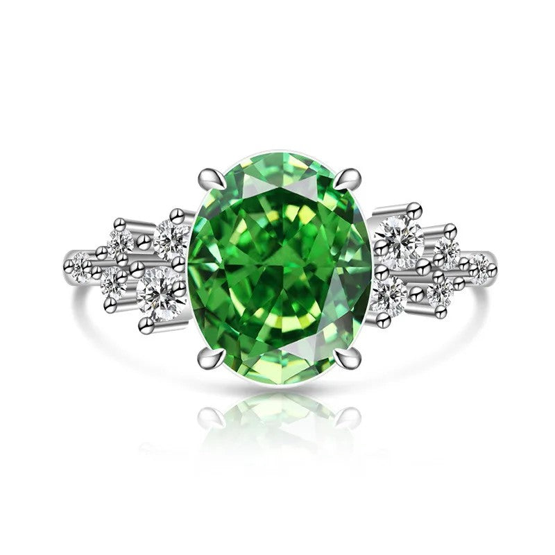 Oval Zircon Split Band Ring