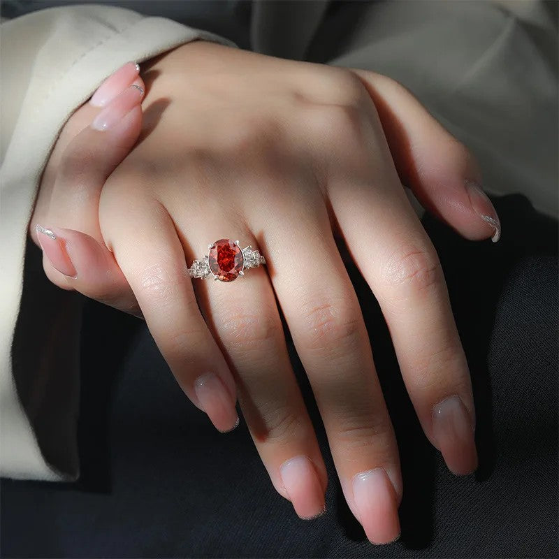 Oval Zircon Split Band Ring
