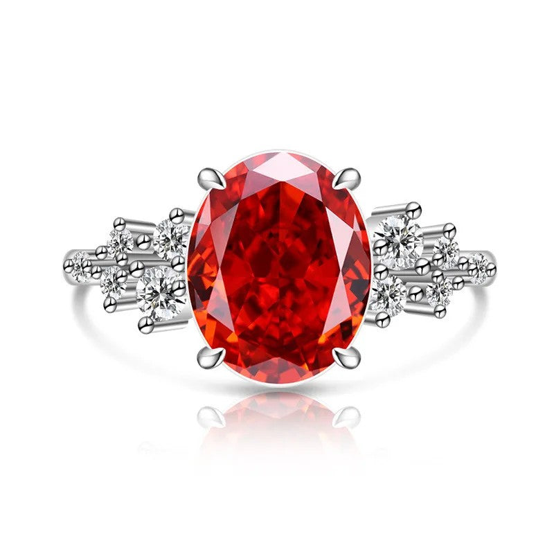 Oval Zircon Split Band Ring