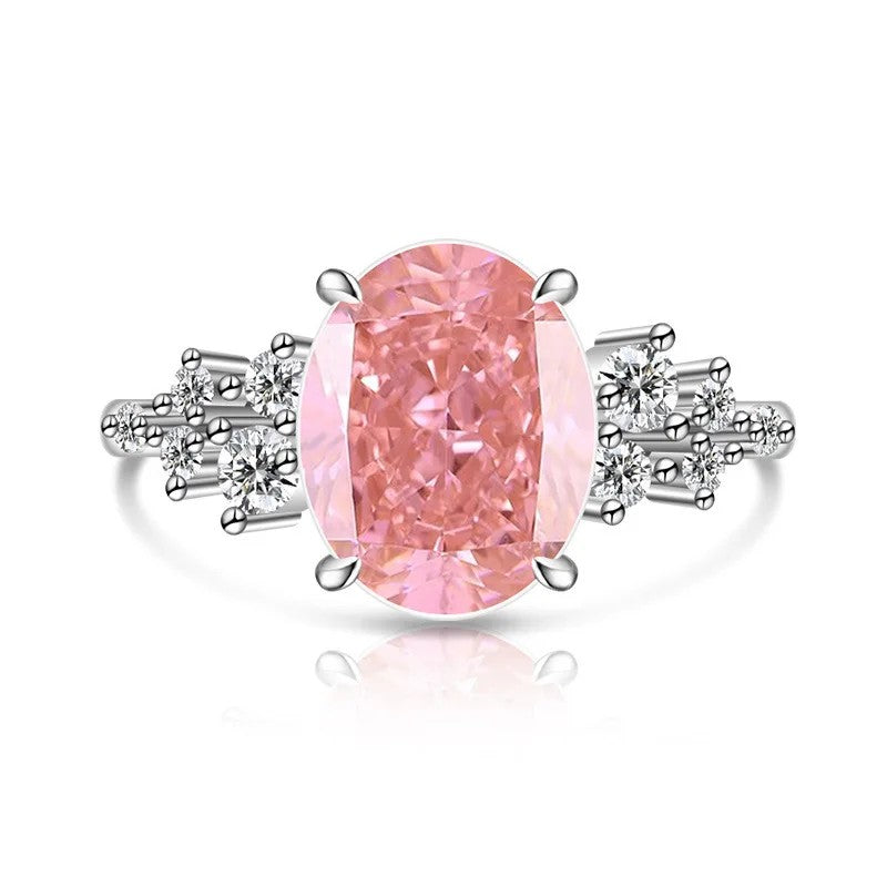 Oval Zircon Split Band Ring