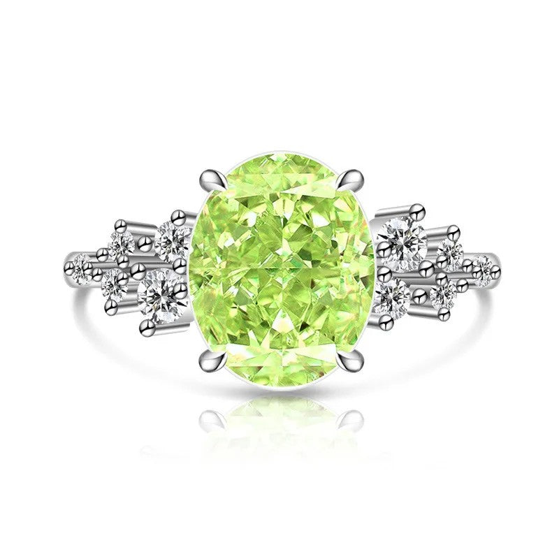 Oval Zircon Split Band Ring