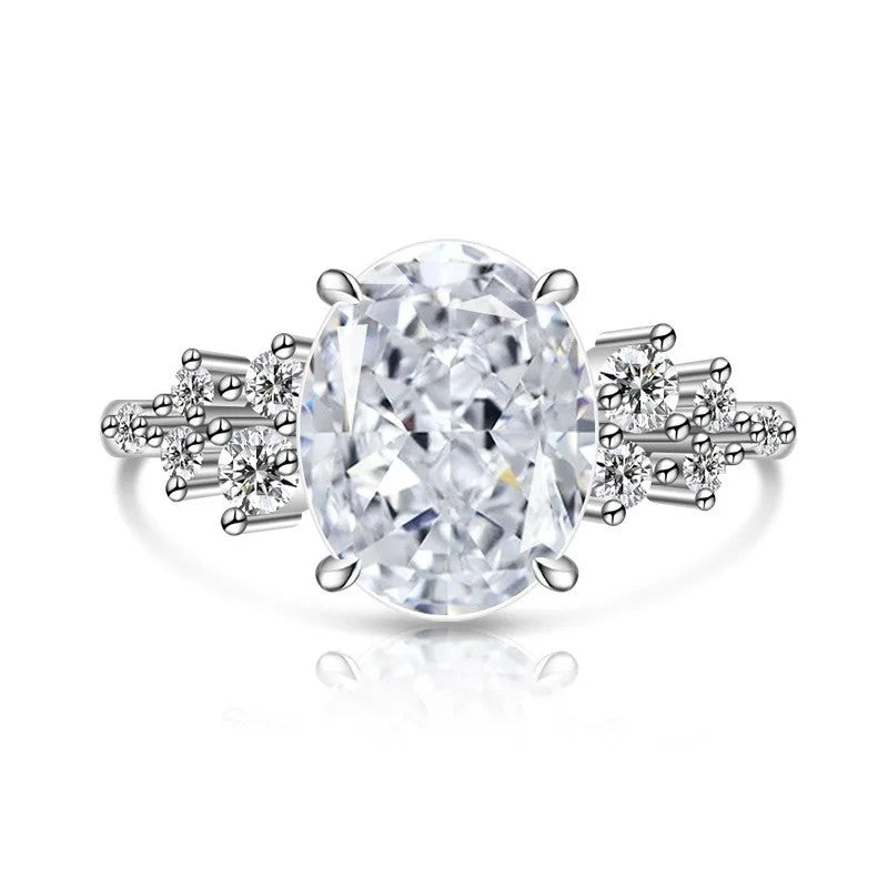 Oval Zircon Split Band Ring
