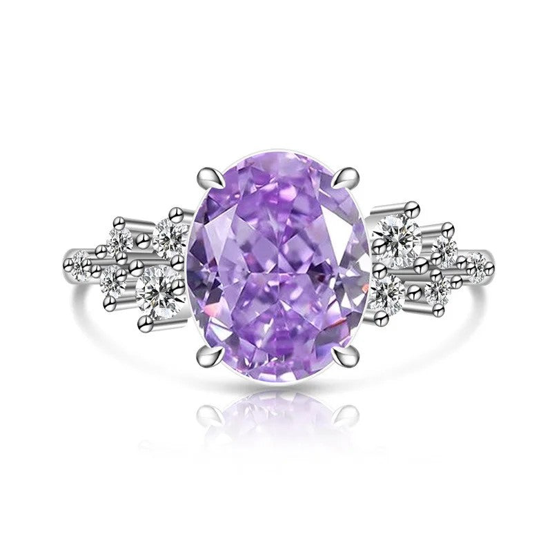 Oval Zircon Split Band Ring