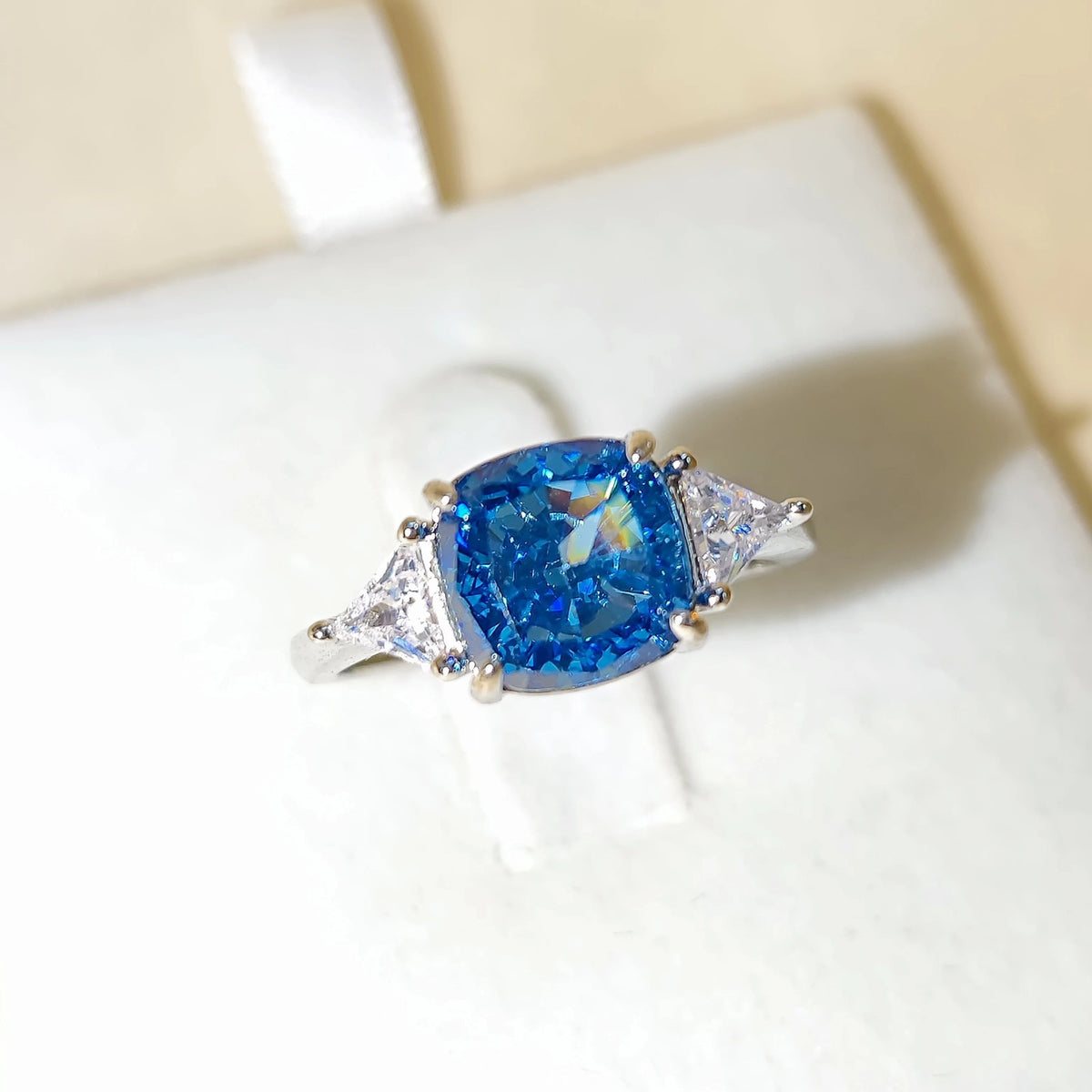 Square Zircon Statement Ring
