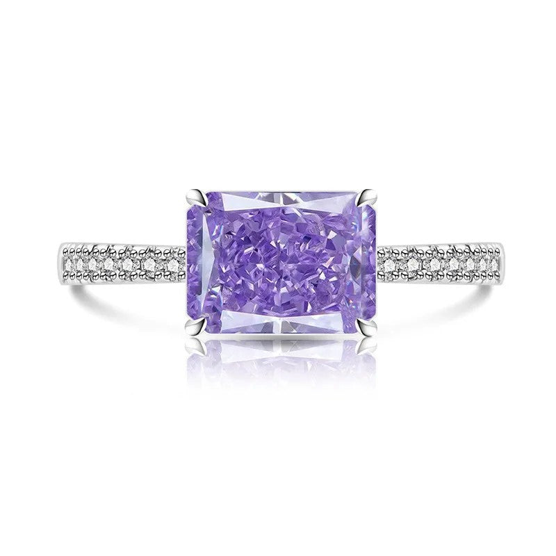 Purple Square Zircon Ring