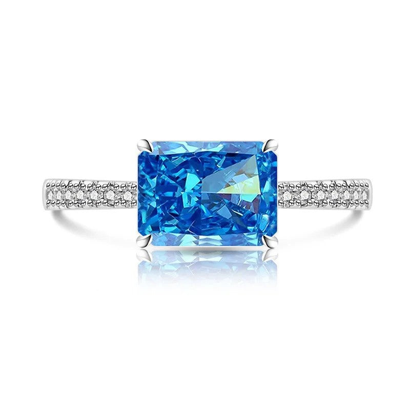 Purple Square Zircon Ring