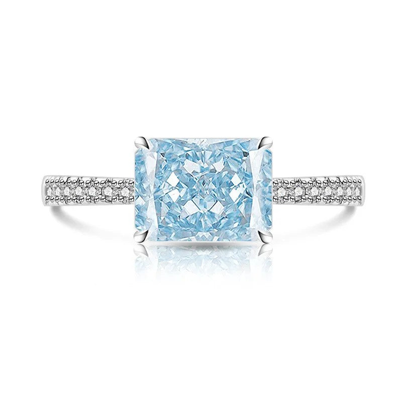 Purple Square Zircon Ring