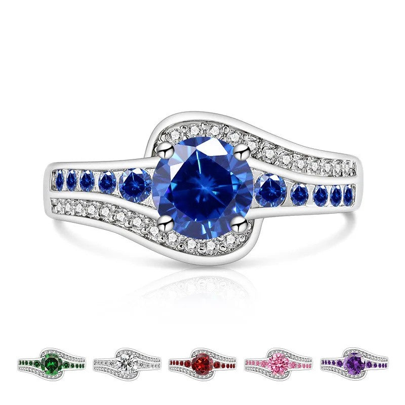 Round Zircon Bypass Ring