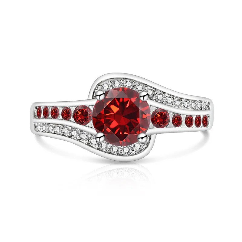 Round Zircon Bypass Ring