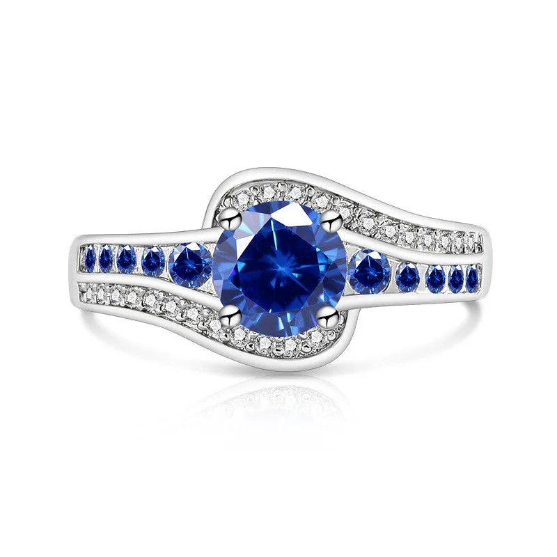 Round Zircon Bypass Ring