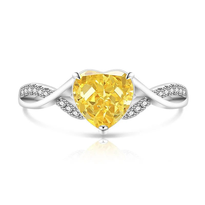 Heart Zircon Infinity Ring