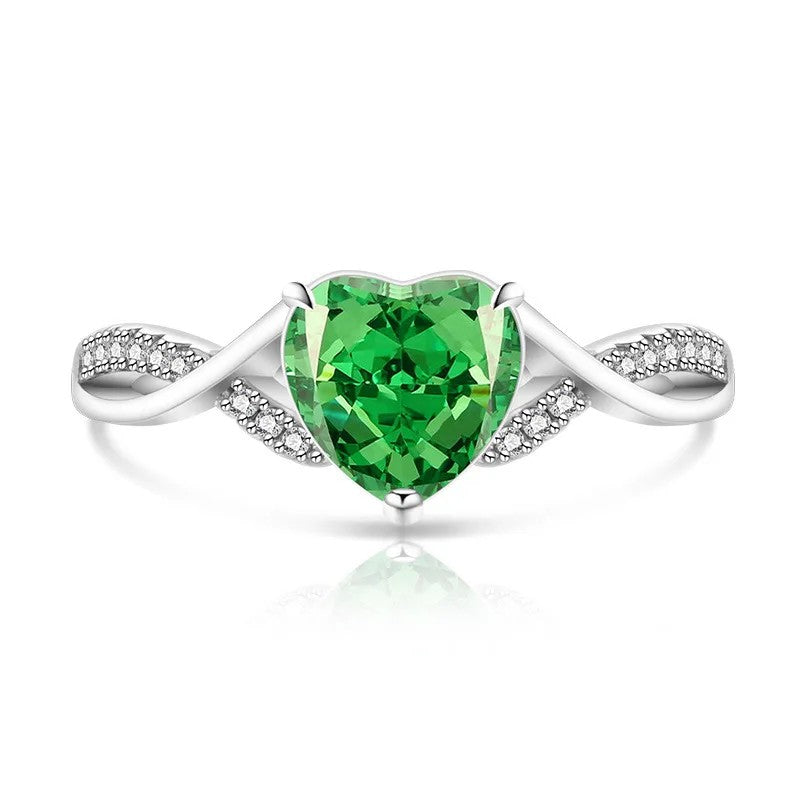 Heart Zircon Infinity Ring