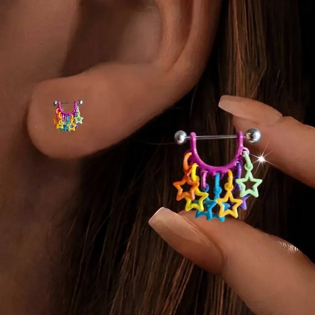Colorful Star Drop Earring