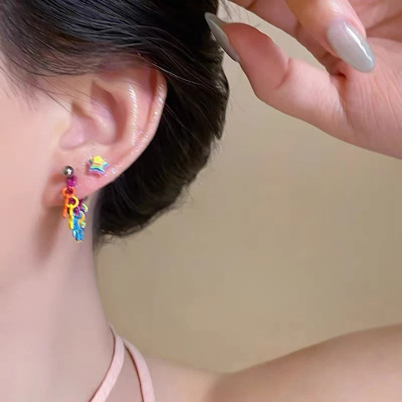 Colorful Star Drop Earring