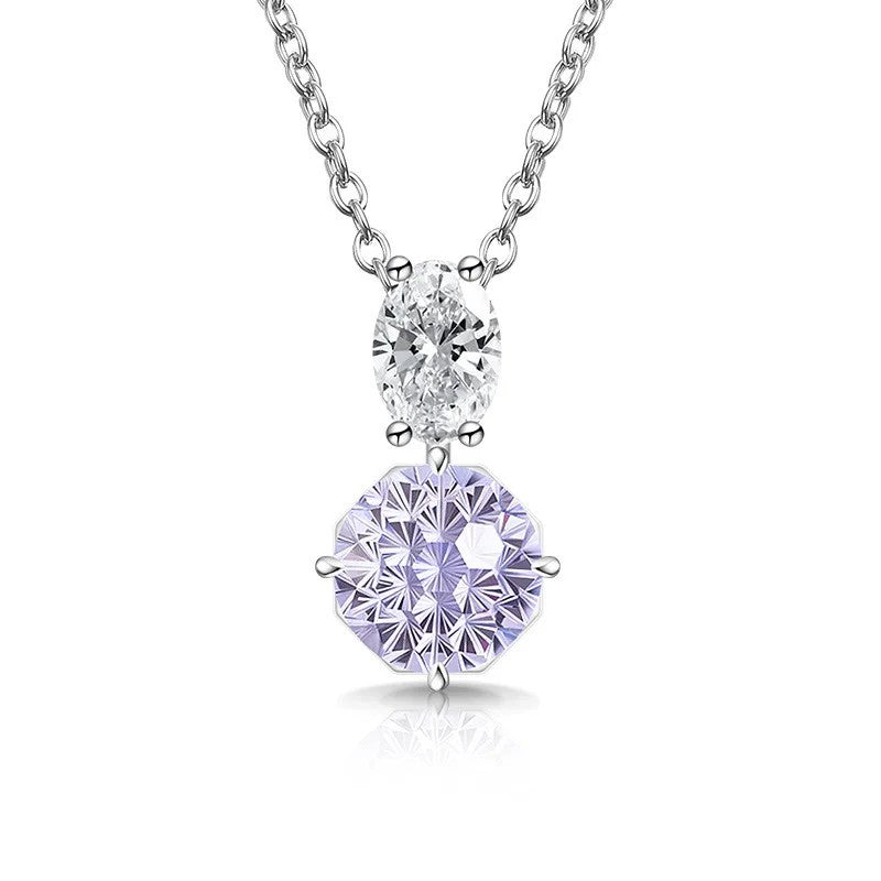 Dual Stone Crystal Pendant Necklace