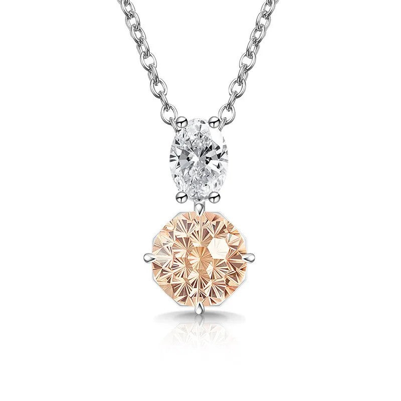 Dual Stone Crystal Pendant Necklace