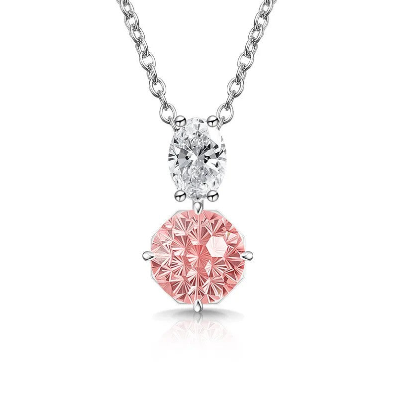 Dual Stone Crystal Pendant Necklace