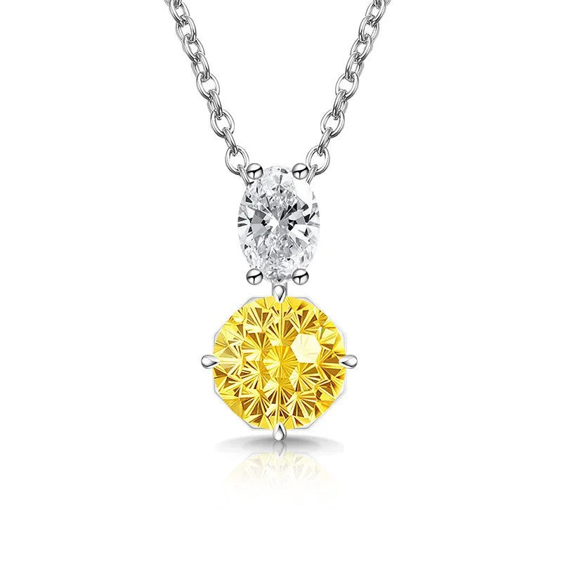 Dual Stone Crystal Pendant Necklace