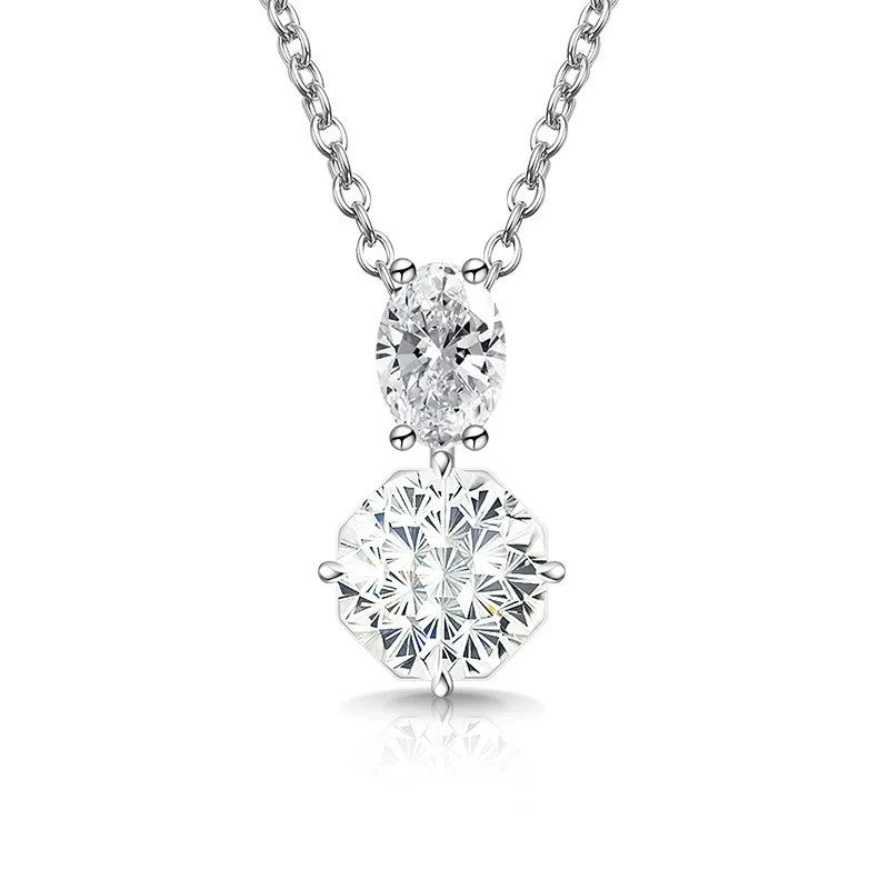 Dual Stone Crystal Pendant Necklace