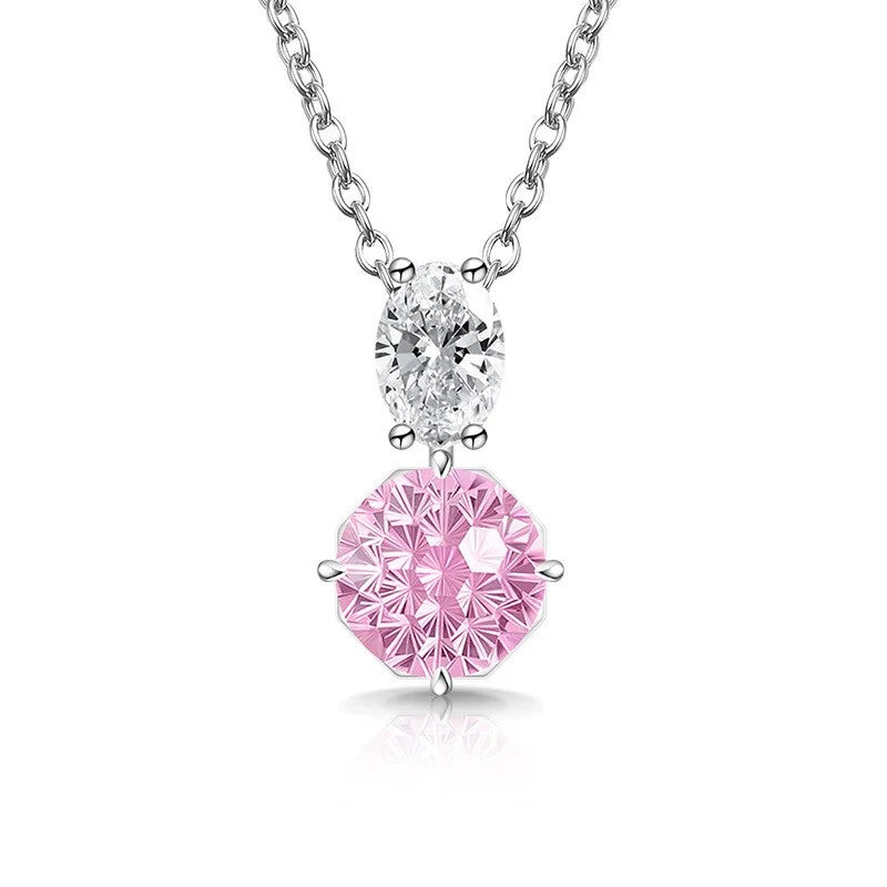 Dual Stone Crystal Pendant Necklace