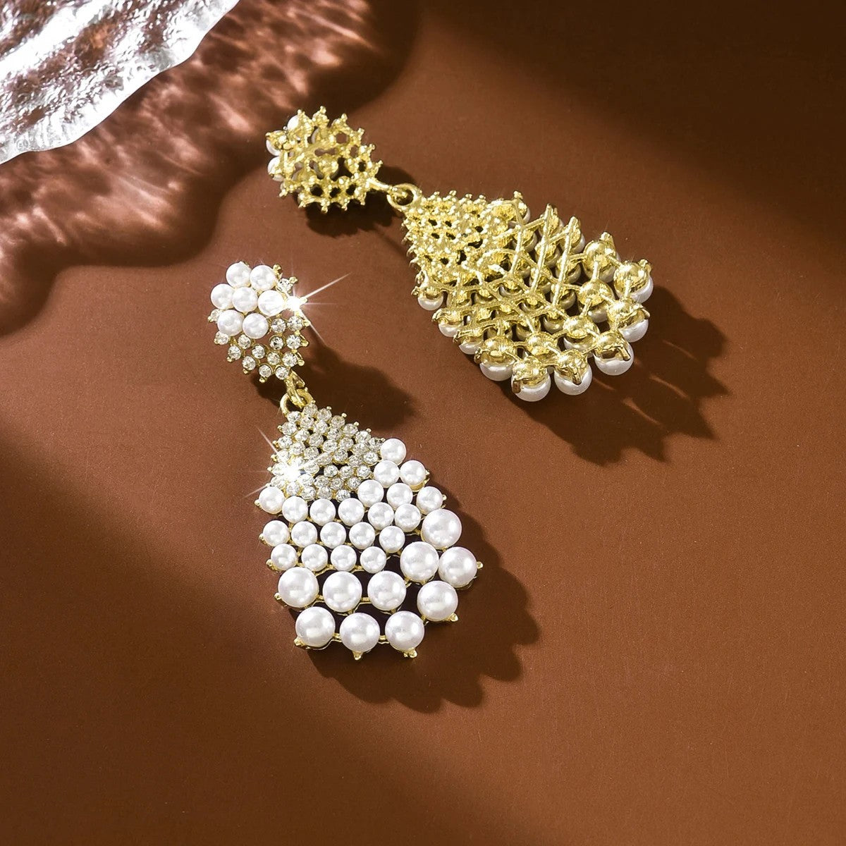 Pearl & Crystal Drop Earrings