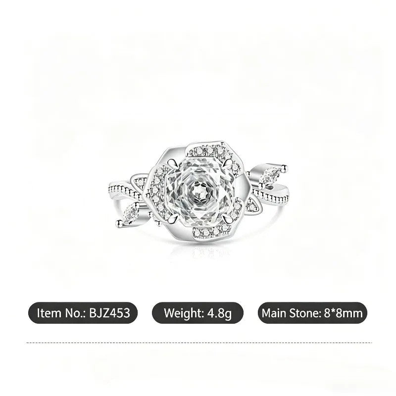Octagon Crystal Statement Ring