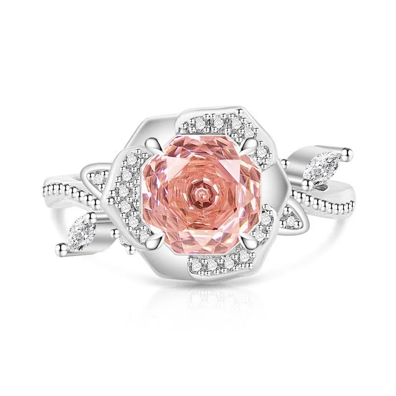 Octagon Crystal Statement Ring