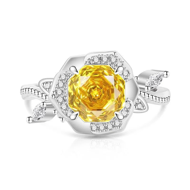 Octagon Crystal Statement Ring