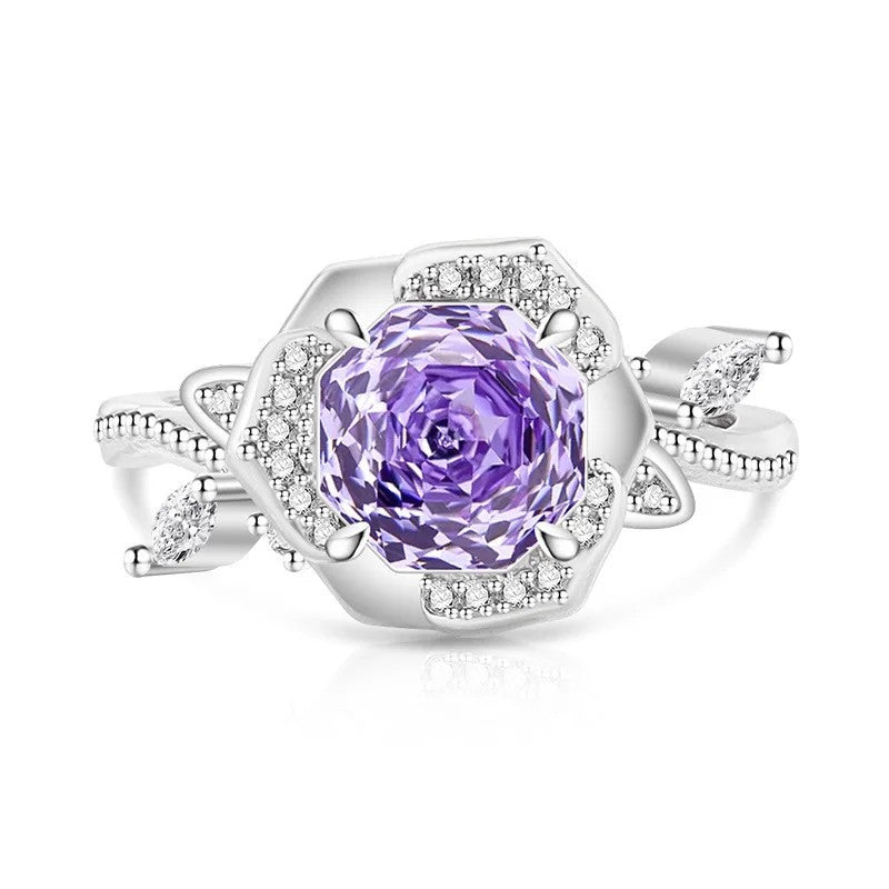 Octagon Crystal Statement Ring