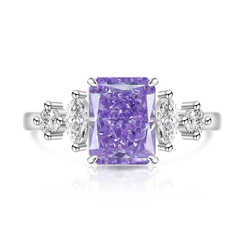 Radiant Cut Zircon Accent Ring