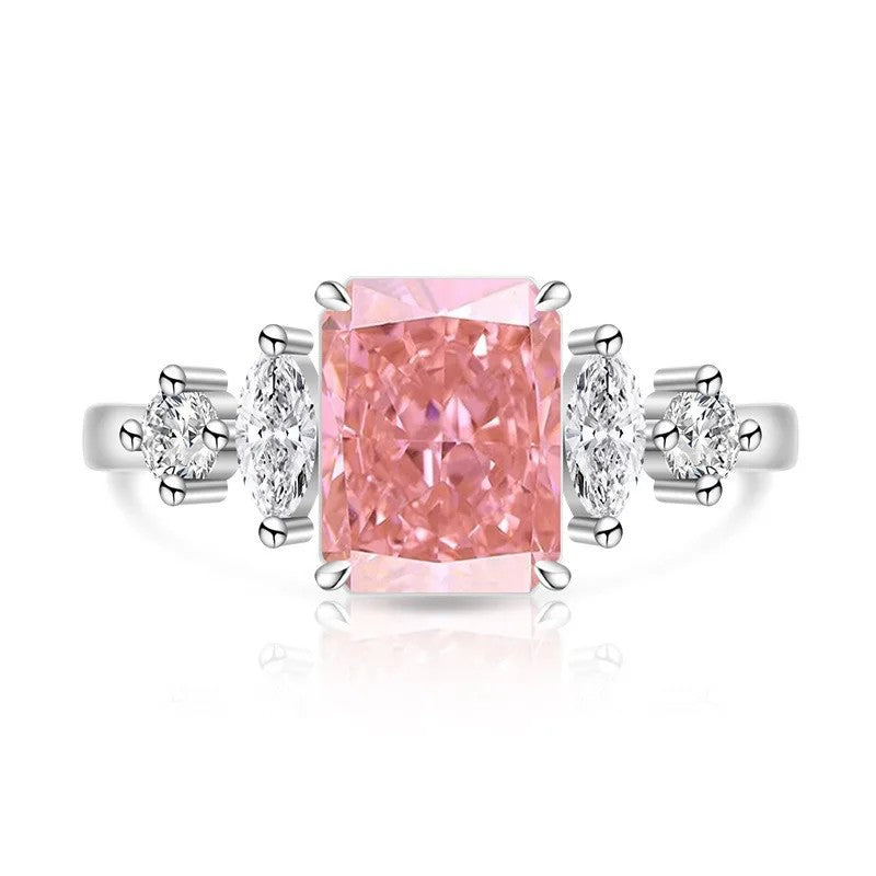 Radiant Cut Zircon Accent Ring