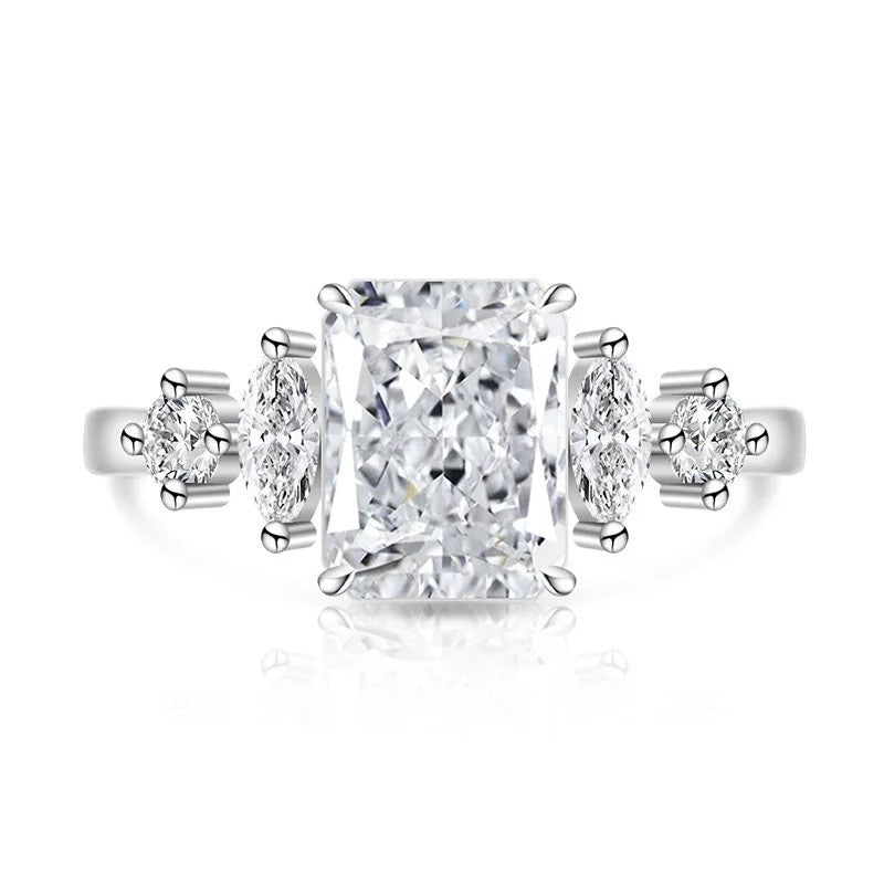 Radiant Cut Zircon Accent Ring