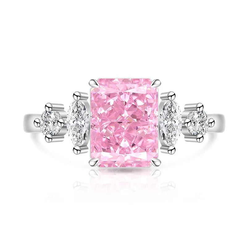 Radiant Cut Zircon Accent Ring