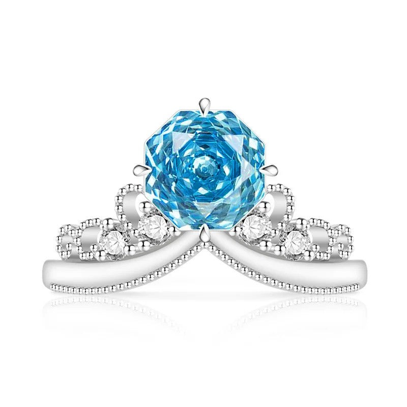 Rose Cut Stone Crown Ring