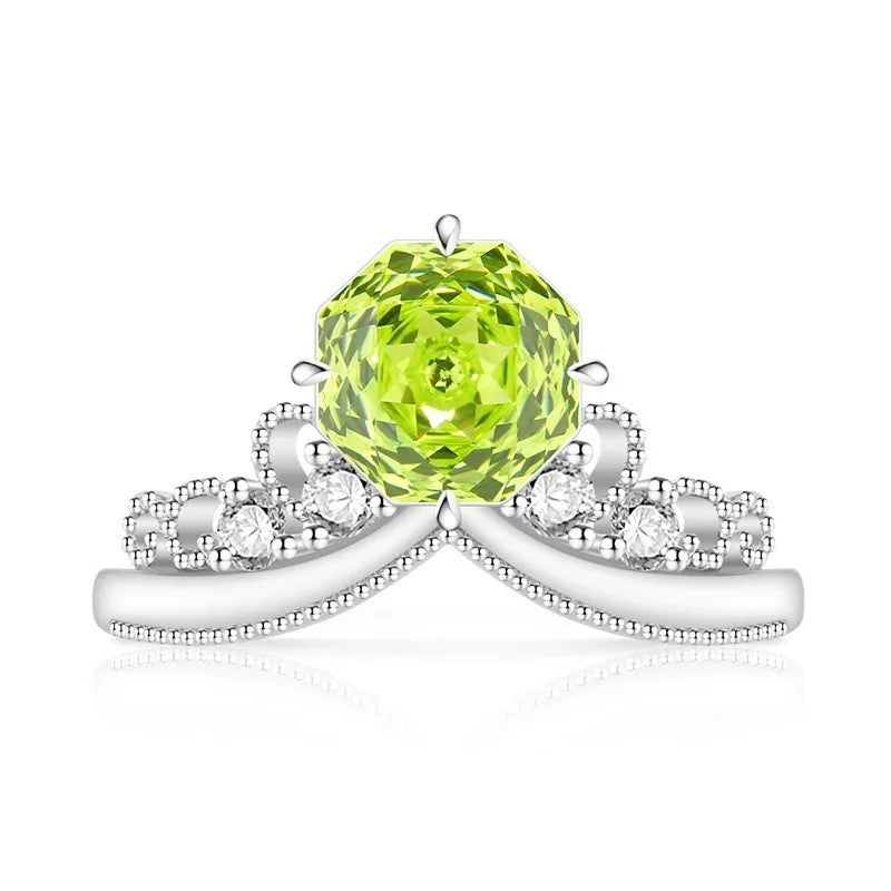 Rose Cut Stone Crown Ring