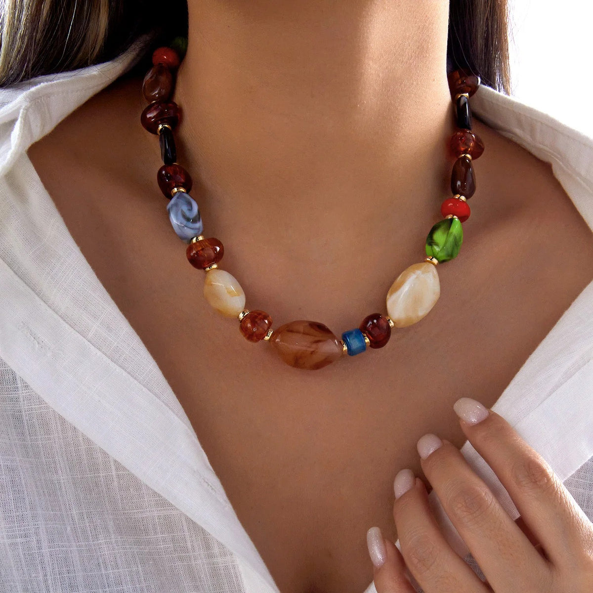Colorful Heart Beaded Necklace