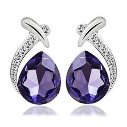 Crystal Ribbon Teardrop Jewelry Set