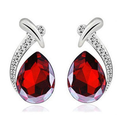 Crystal Ribbon Teardrop Jewelry Set