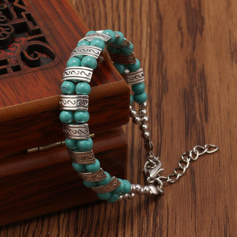 Turquoise Geometric Spacer Bracelet