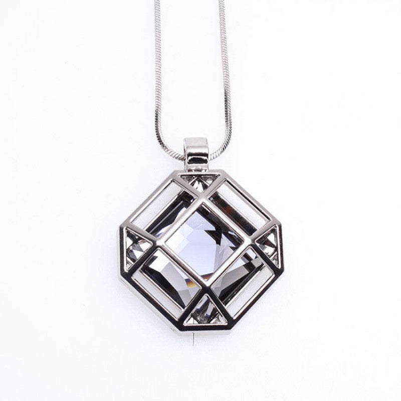 Geometric Glass Cube Necklace
