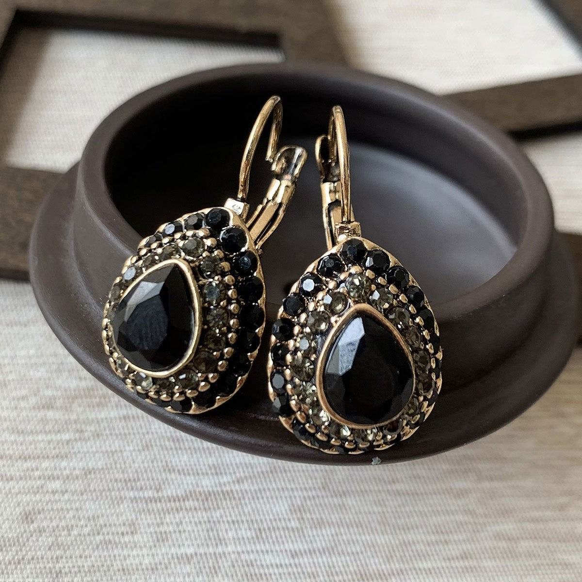 Teardrop Crystal & Stone Earrings