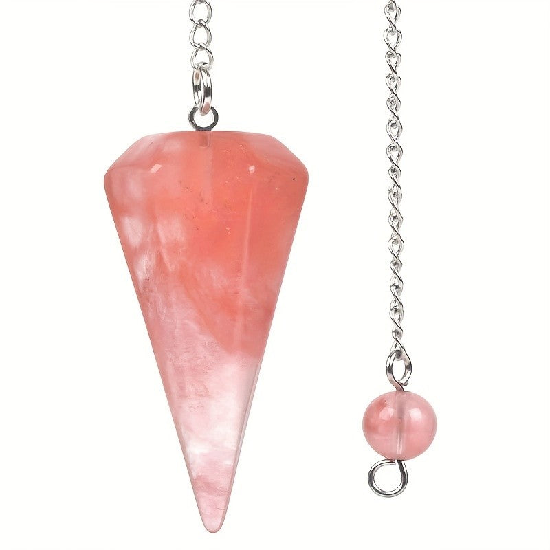 White Marbled Stone Pendulum Pendant