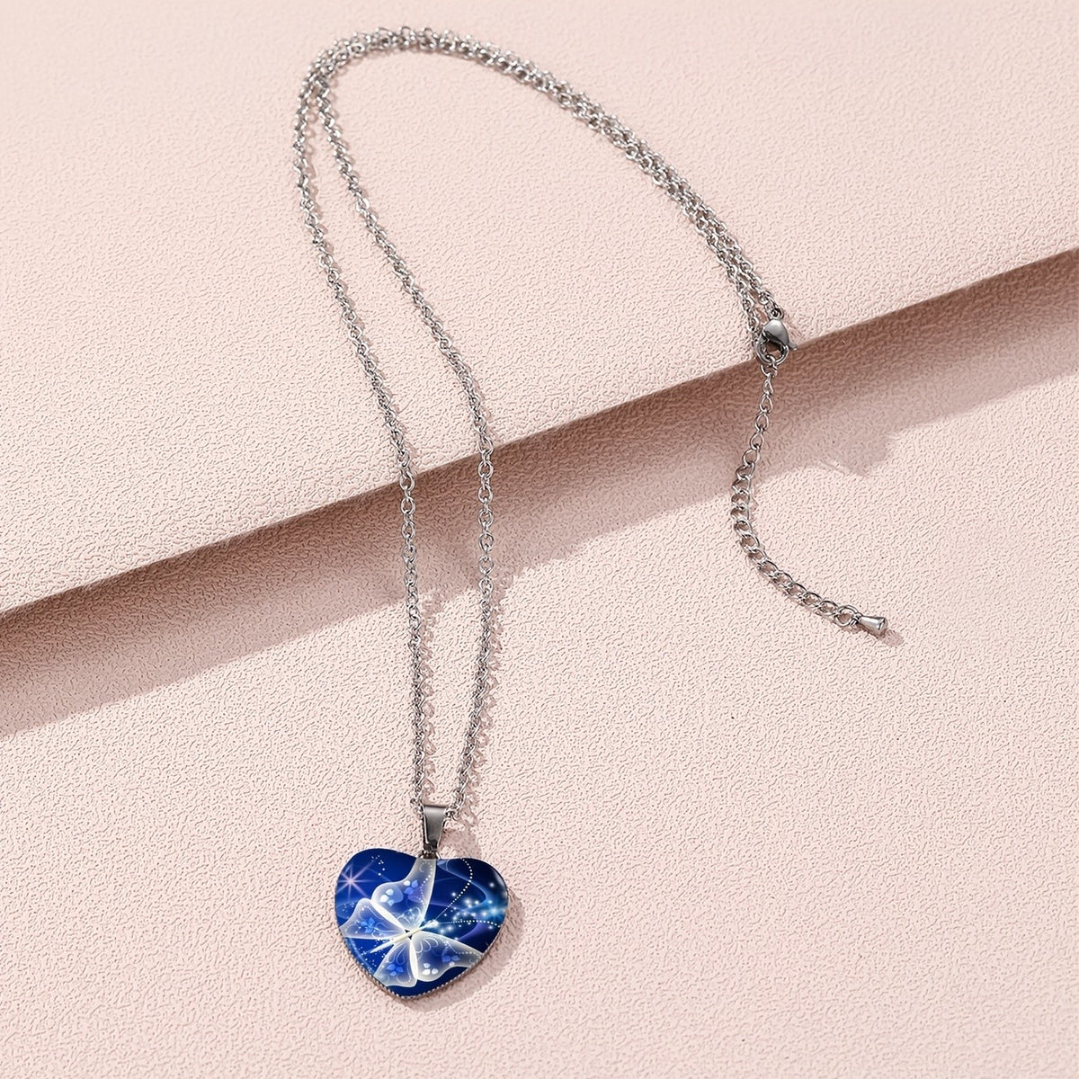 Butterfly Glass Heart Jewelry Set