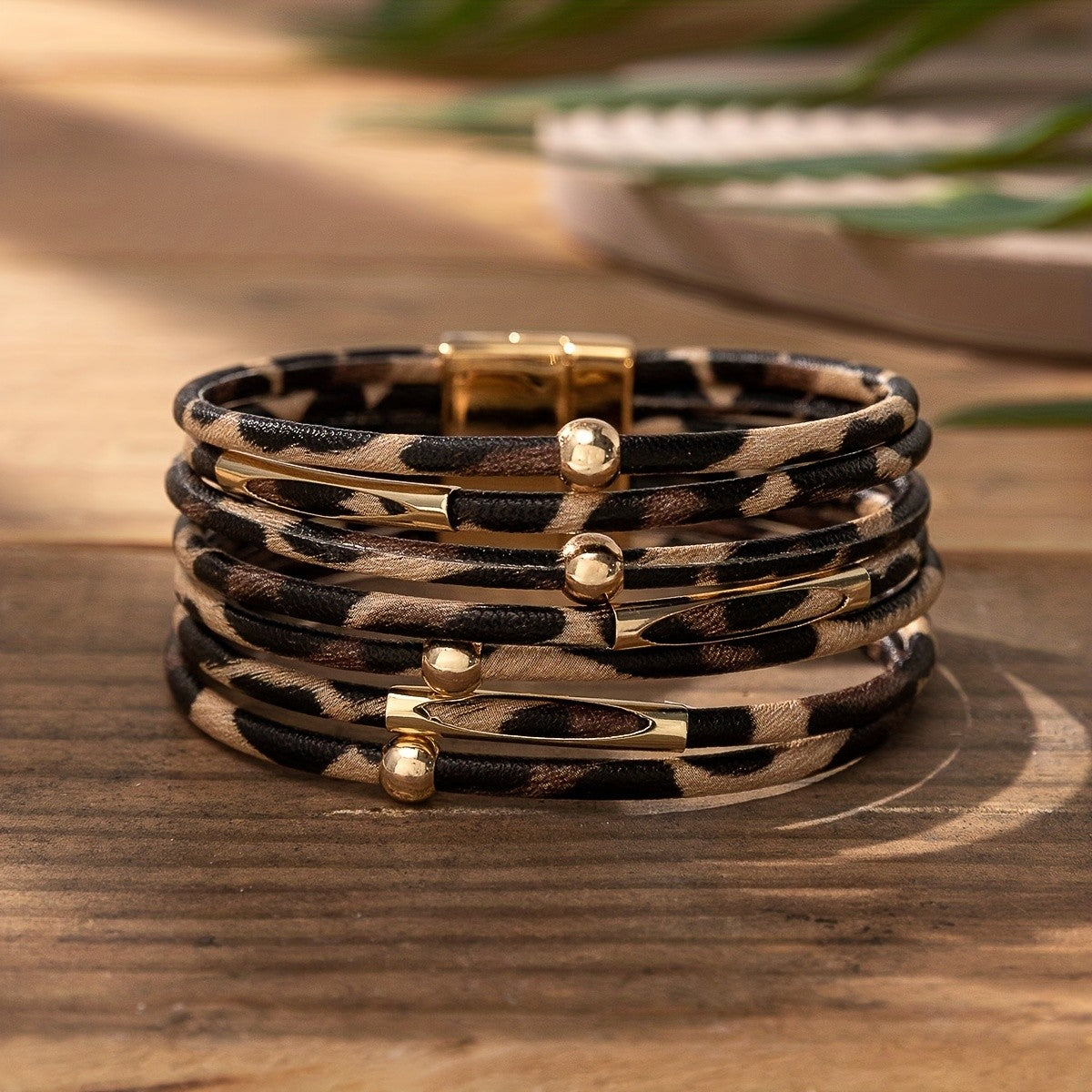 Leopard Print Wrap Bracelet