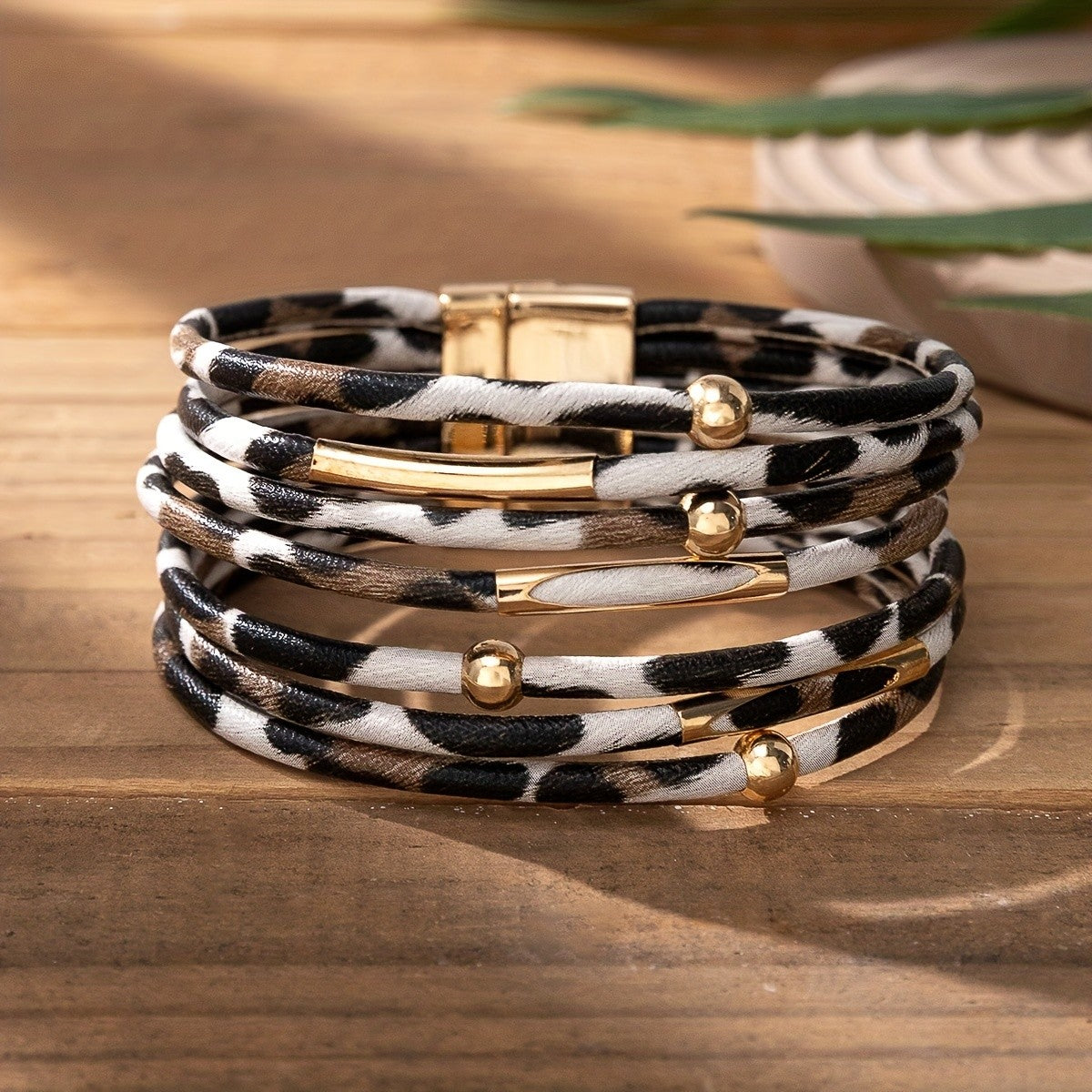 Leopard Print Wrap Bracelet