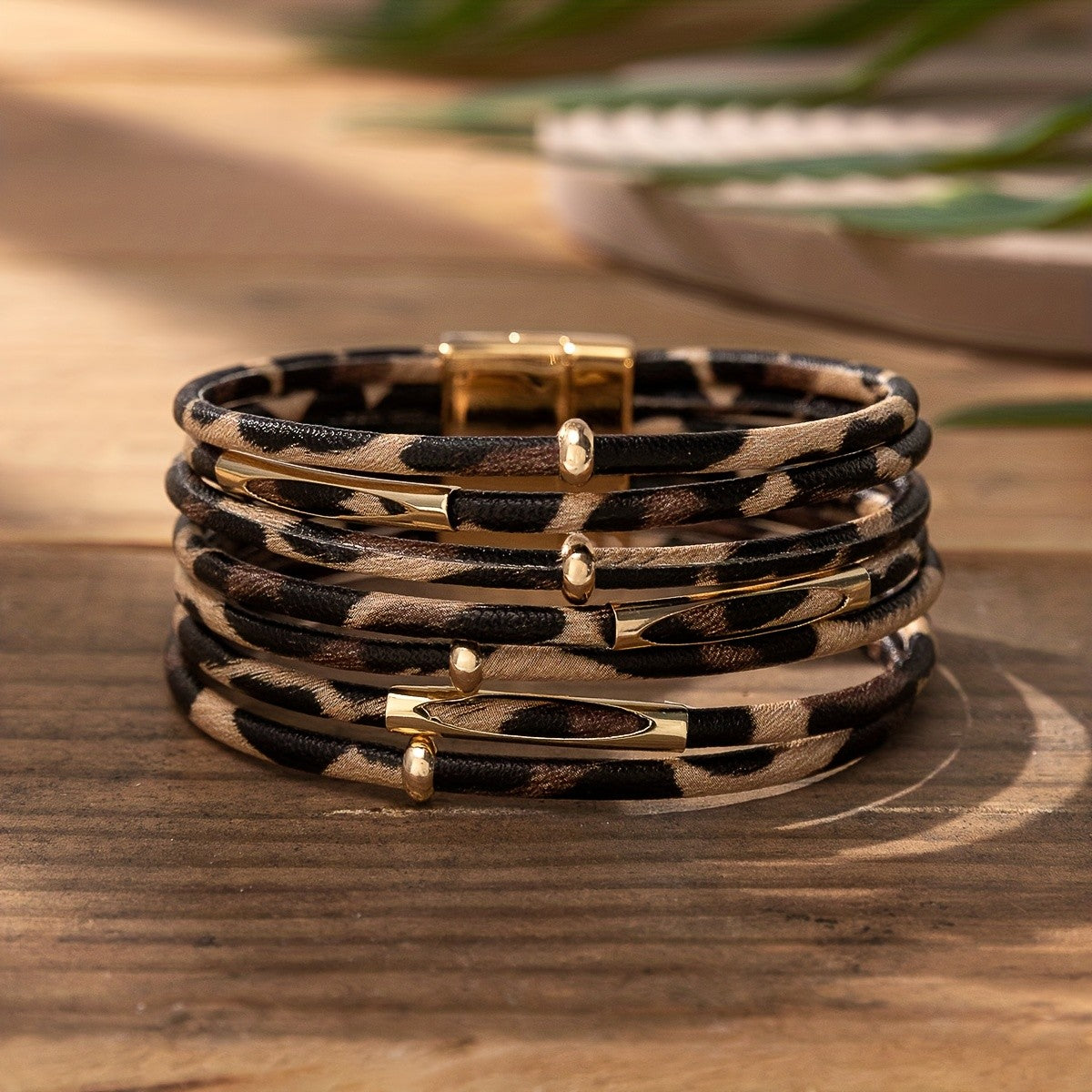 Leopard Print Wrap Bracelet