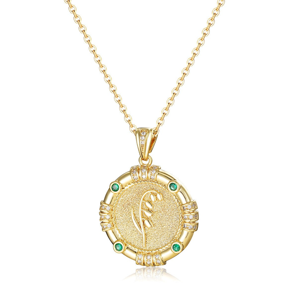 Birth Flower Disc Necklace