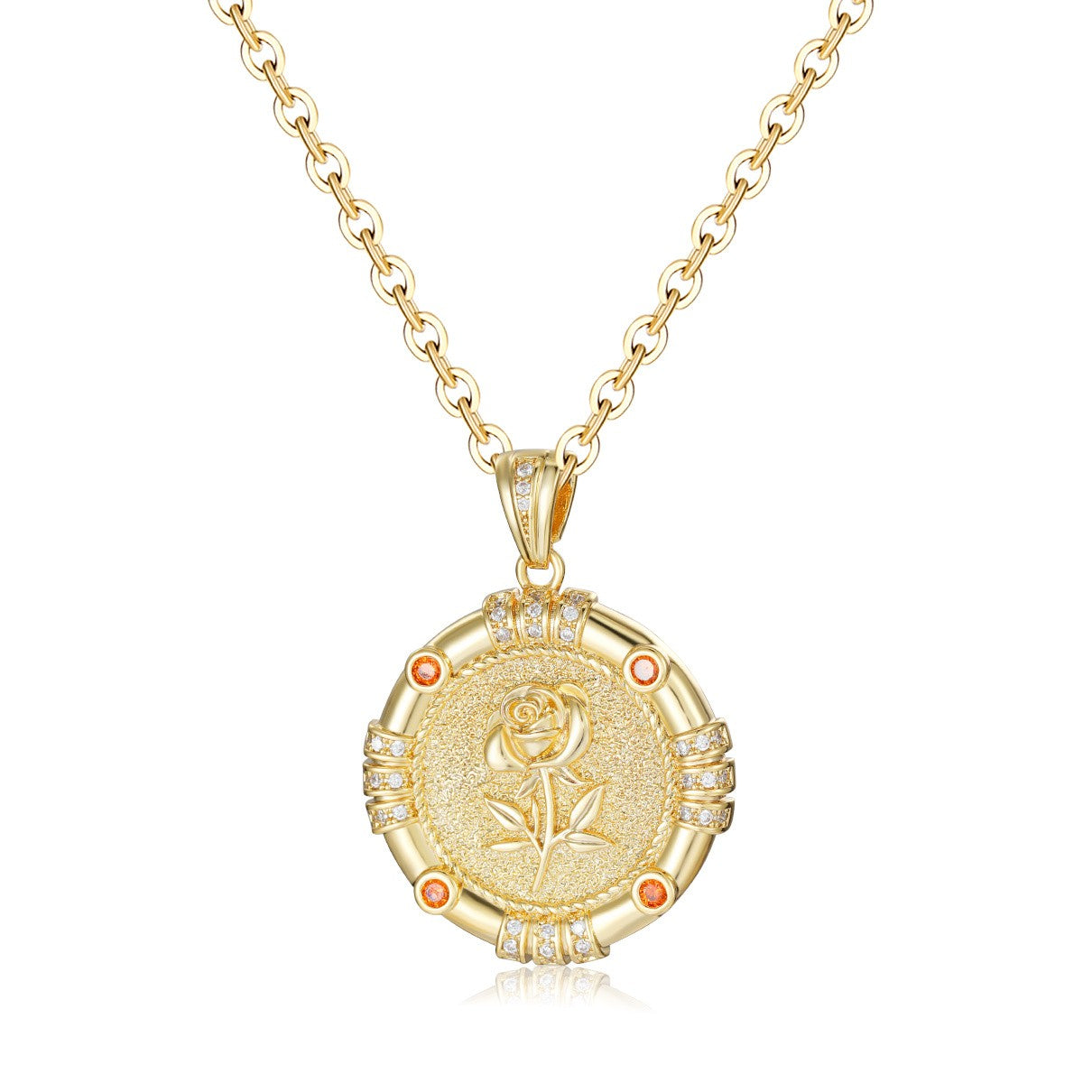 Birth Flower Disc Necklace